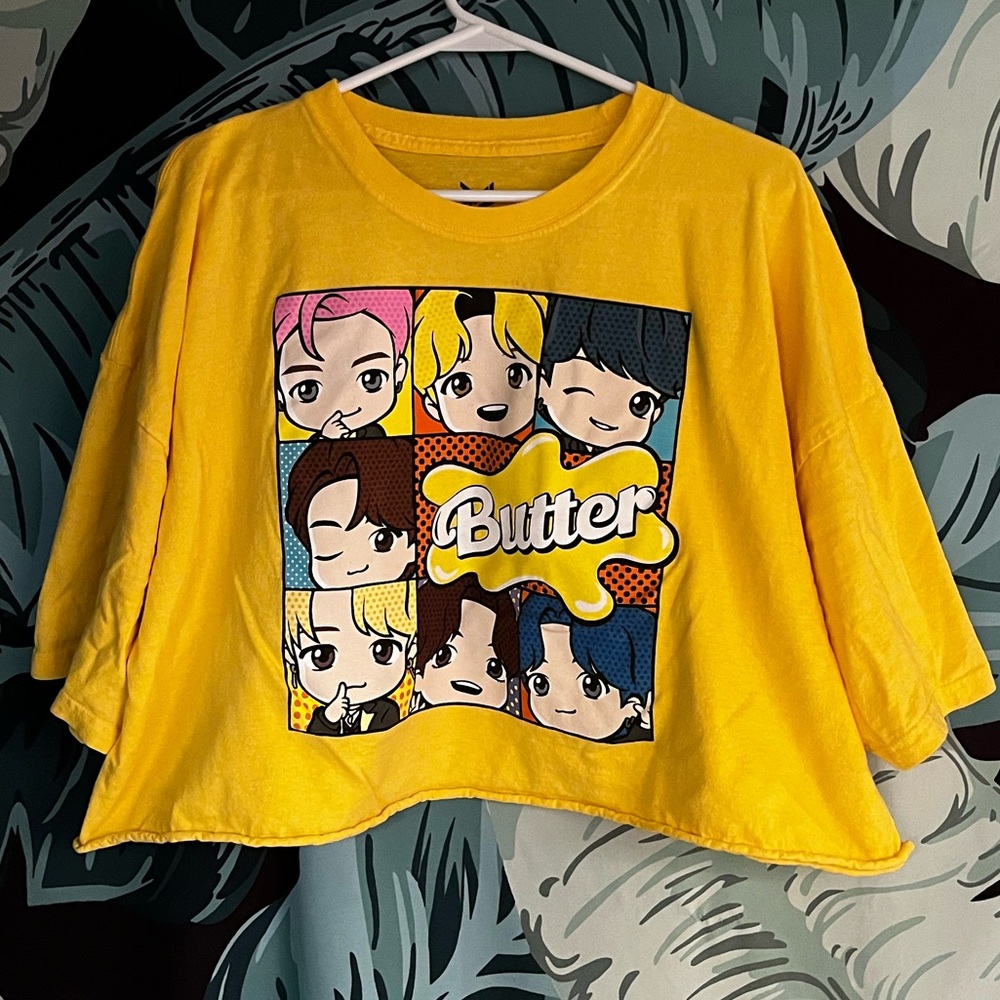 BTS TinyTan Butter boxy crop